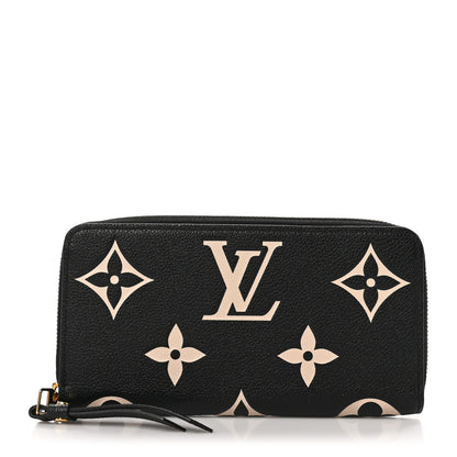 Louis Vuitton Empreinte Monogram Giant Zippy Wallet Black Beige 1 of 9