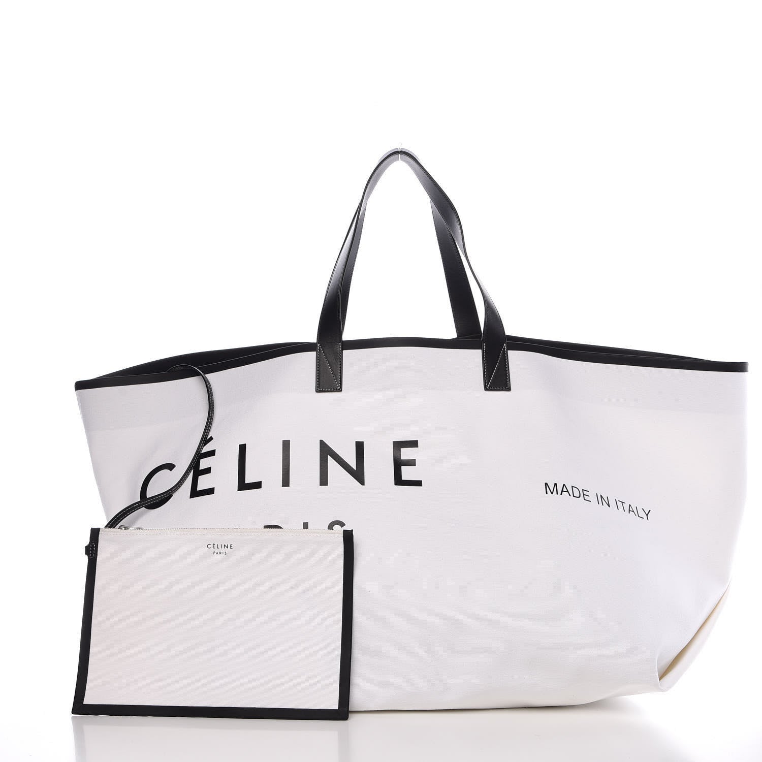 Celine Textile Large Made In Tote White Black 4 of 11