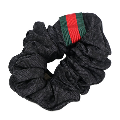 Gucci Silk Monogram Web Scrunchie Hair Tie Black 1 of 3