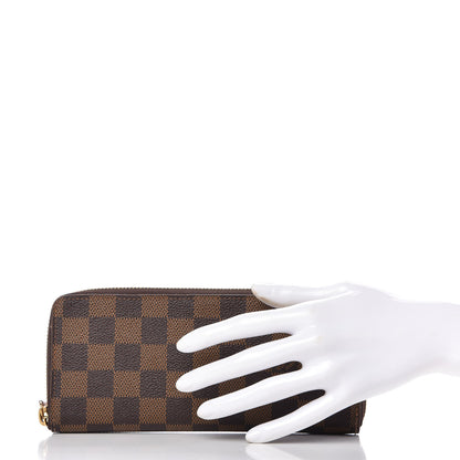 Louis Vuitton Damier Ebene Clemence Wallet Rose Ballerine 2 of 9