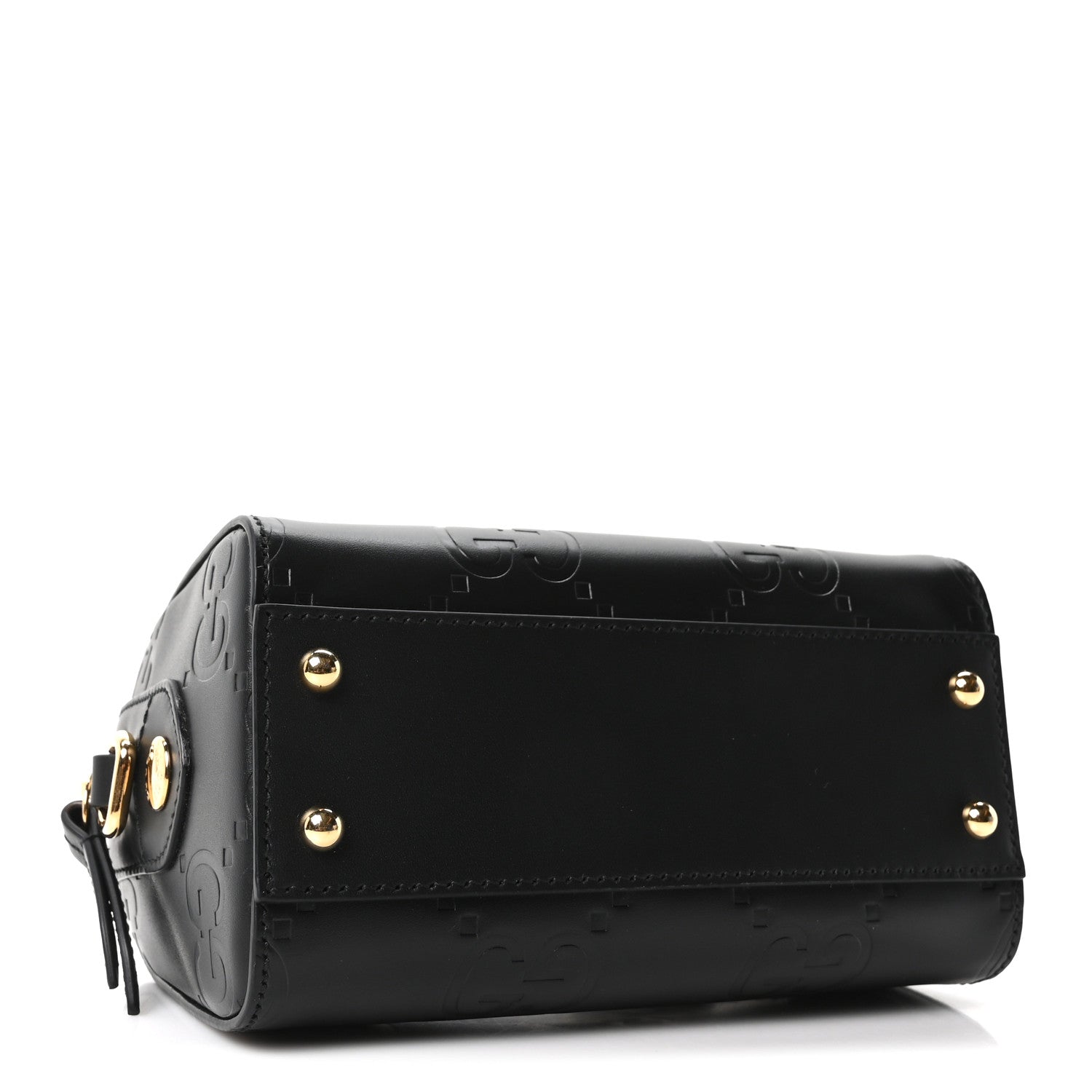 Gucci Calfskin Jumbo GG Embossed Super Mini Top Handle Bowler Bag