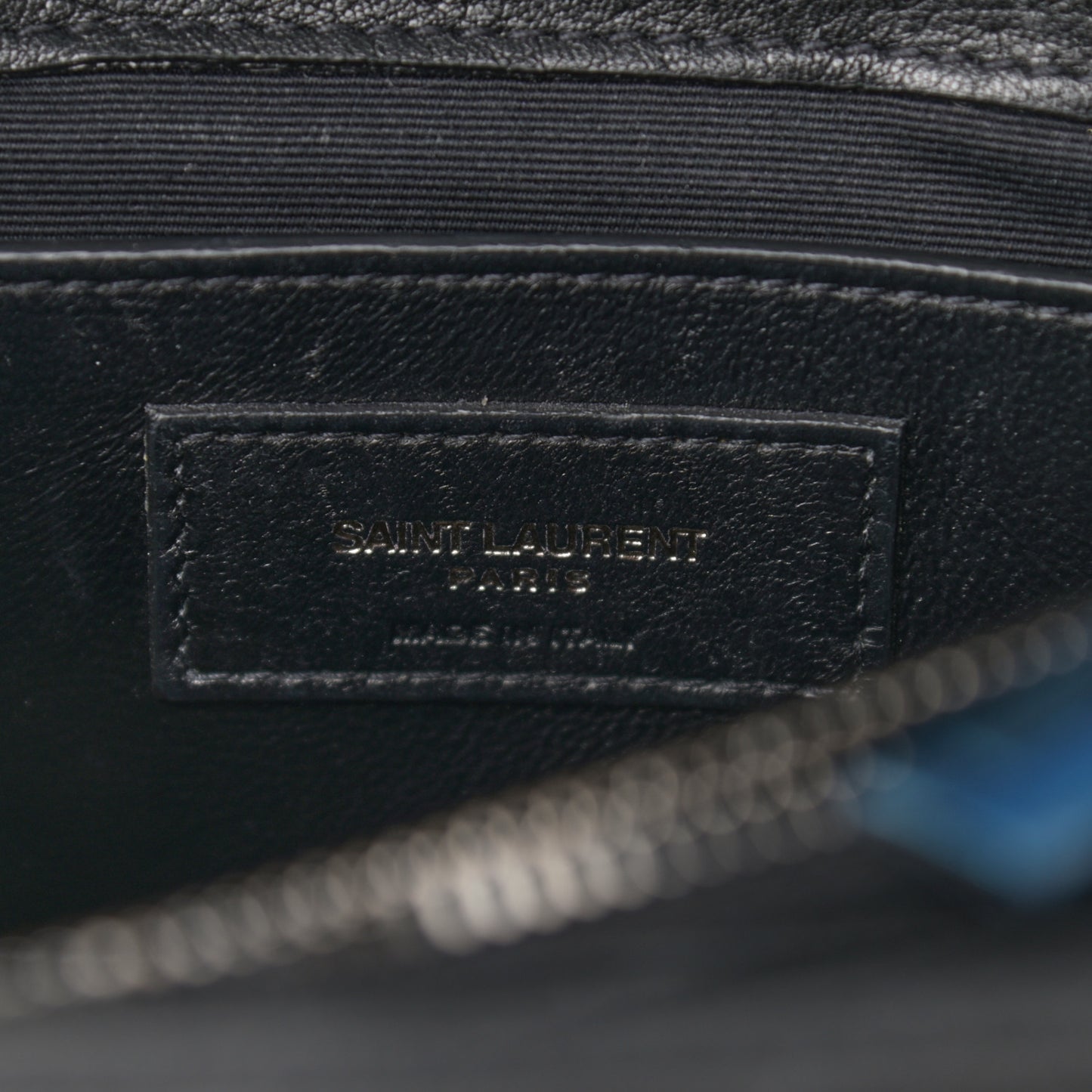 Sheepskin Matelasse Chevron Monogram Medium College Bag Black