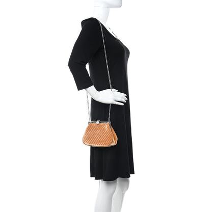 Chanel Velvet Quilted Kiss Lock Bag Orange 2 of 12