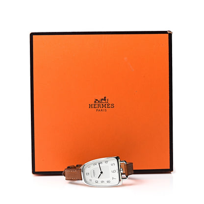 Hermes Stainless Steel Barenia 26mm Galop Quartz Watch Fauve 8 of 8