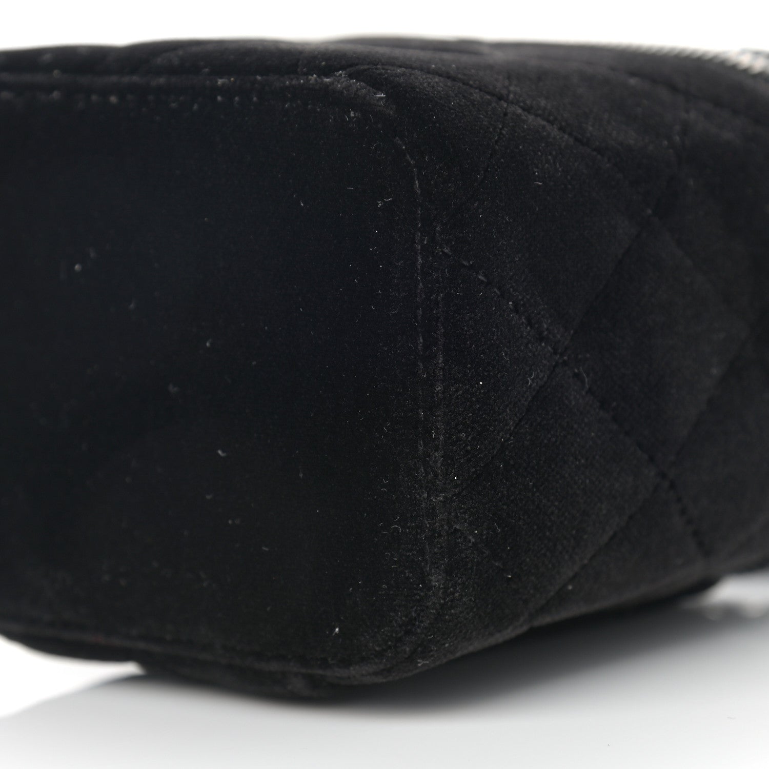 Chanel Velvet Quilted Mini Vanity Case With Chain So Black 9 of 10