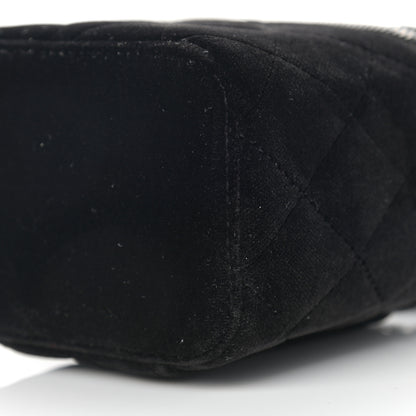 Chanel Velvet Quilted Mini Vanity Case With Chain So Black 9 of 10