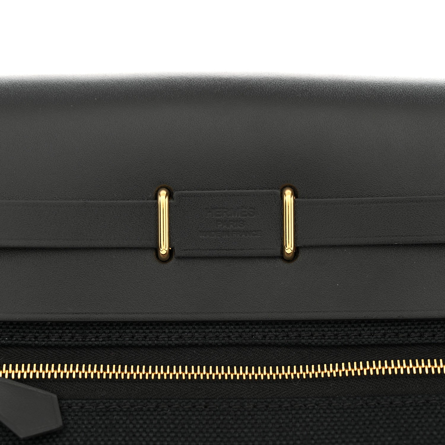 Hermes Military Toile Vache Hunter Herbag Zip Retourne 20 Black 6 of 11