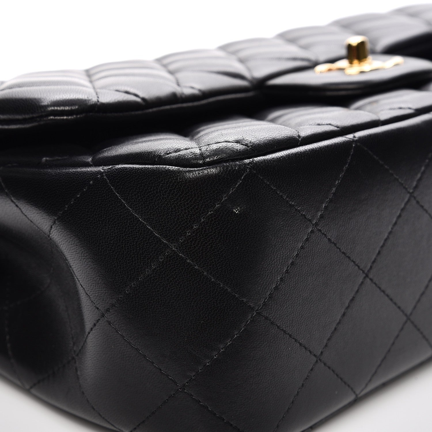 Chanel Lambskin Quilted Jumbo Double Flap Black 9 of 13