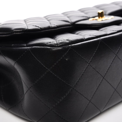 Chanel Lambskin Quilted Jumbo Double Flap Black 9 of 13