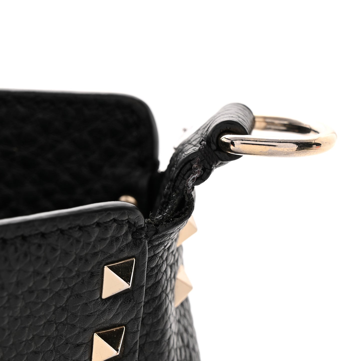 Pebbled Calfskin Mini Rockstud Flip-Lock Messenger Bag Black