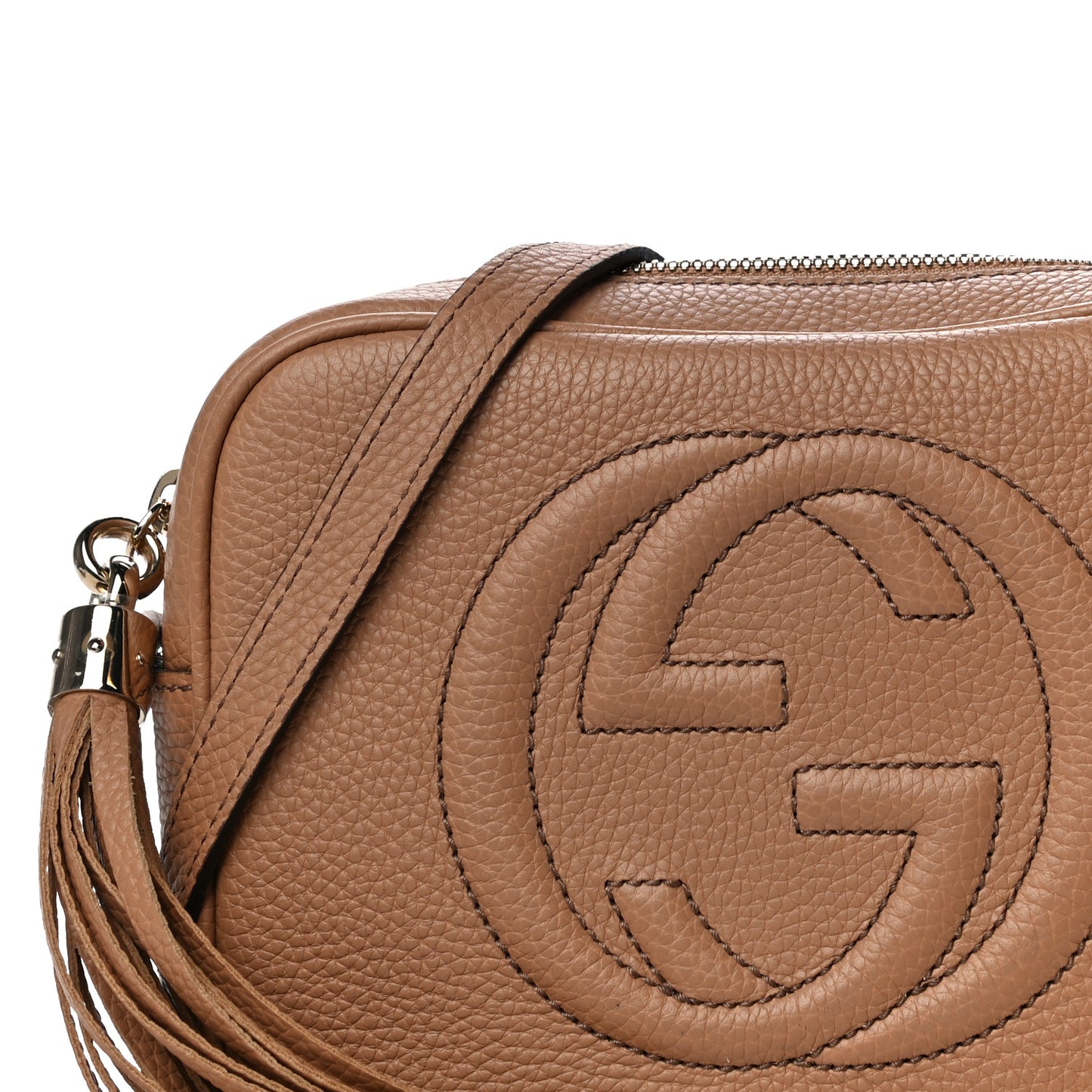 Pebbled Calfskin Small Soho Disco Bag Camelia