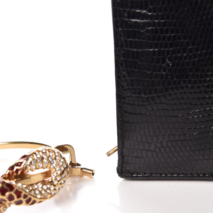 Valentino Garavani Lizard Crystal Snake Bangle Clutch Black 13 of 15