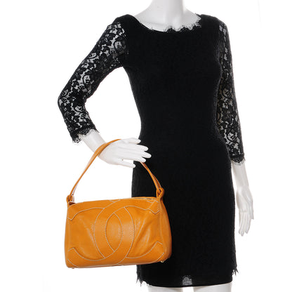Chanel Caviar CC Stitched Shoulder Bag Yellow 2 of 7