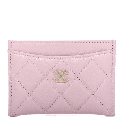 Chanel Caviar Quilted Card Holder Pink 1 of 9