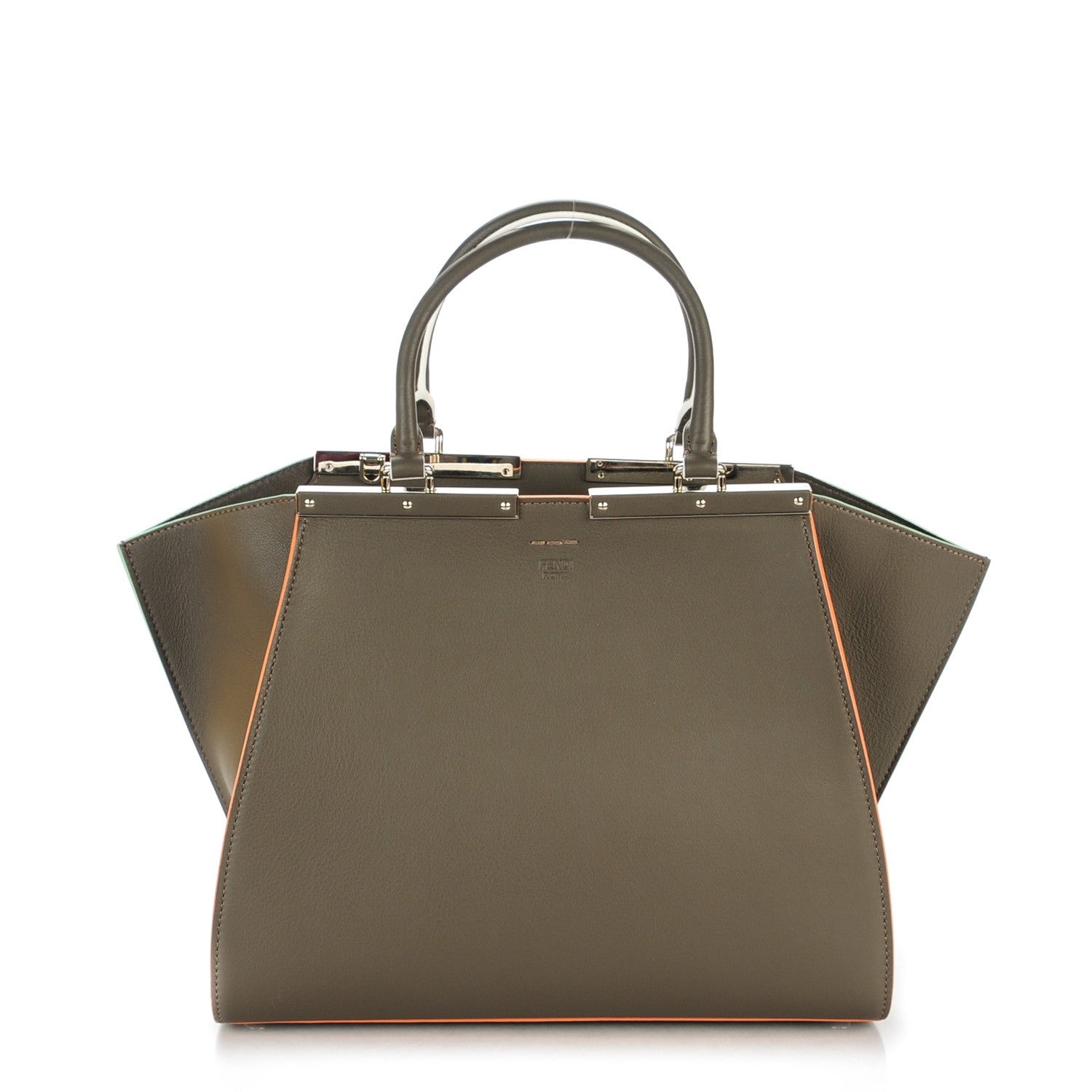 Fendi Vitello Dolce Century Petite 3Jours Tote Carbone 1 of 7