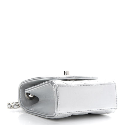Chanel Metallic Lambskin Quilted Mini Trendy CC Clutch With Chain Silver 3 of 8