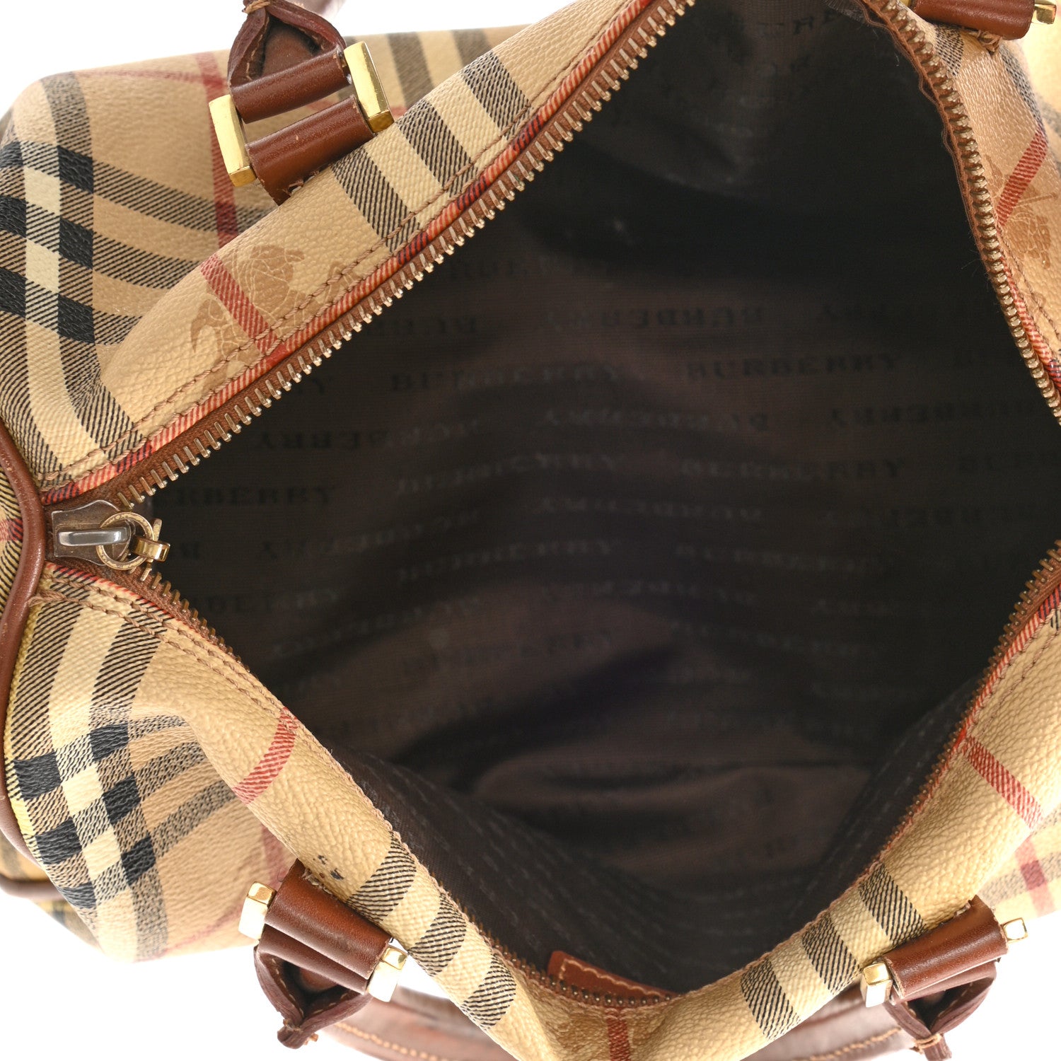 Burberry Haymarket Check Satchel Brown 5 of 12
