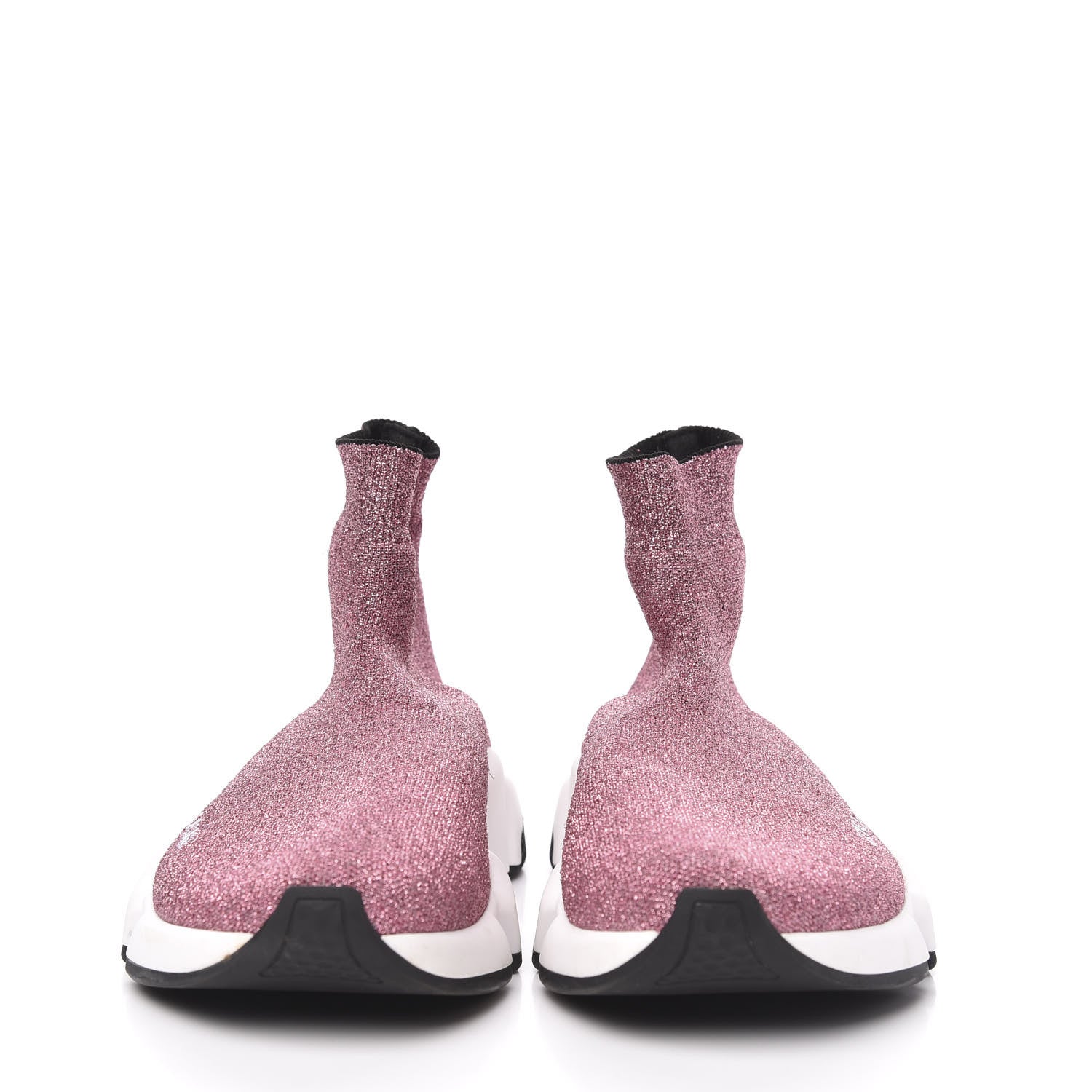 Balenciaga Laminated Knit Bi-Color Sole Womens Speed Sneakers 39 Pink White Black 3 of 7