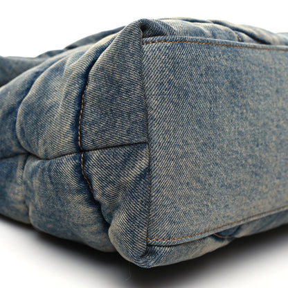 Saint Laurent Denim Quilted Medium Loulou Puffer Monogram Chain Satchel Blue Cinnamon 9 of 11