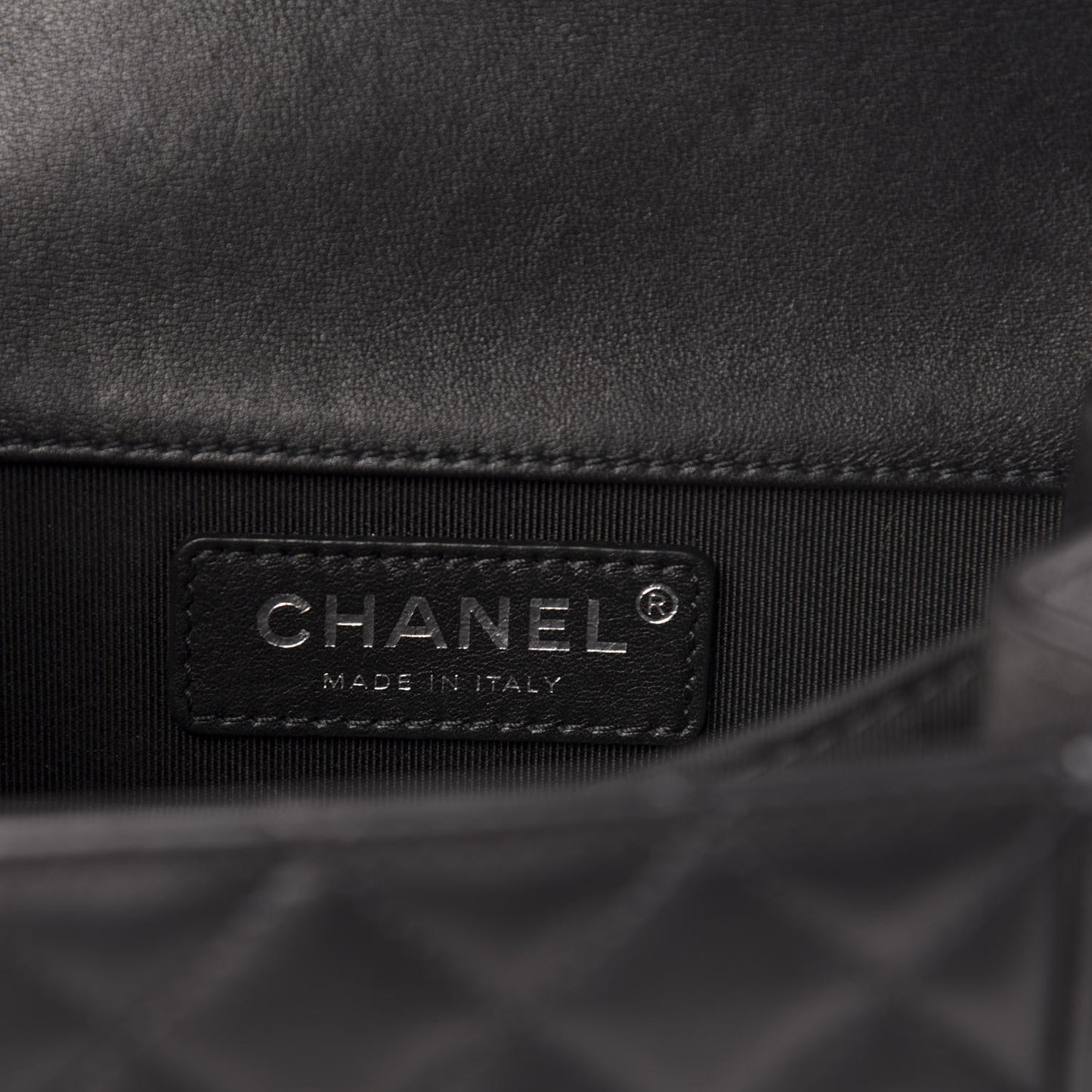 Calfskin Quilted North South Boy Flap Black