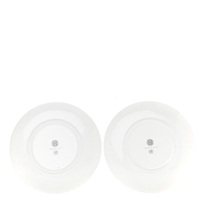 Hermes Porcelain Mosaique au 24 Platine Dessert Plate 8.3 Set of 2 3 of 7