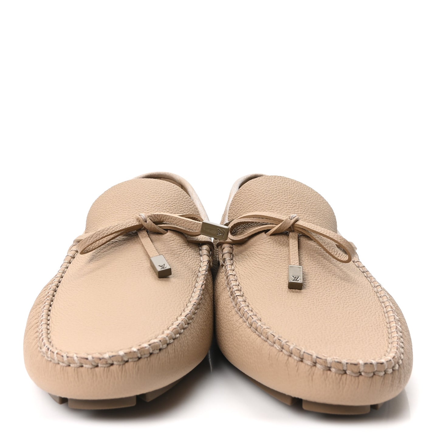 Calfskin LV Driver Moccasin Loafers 10 Beige
