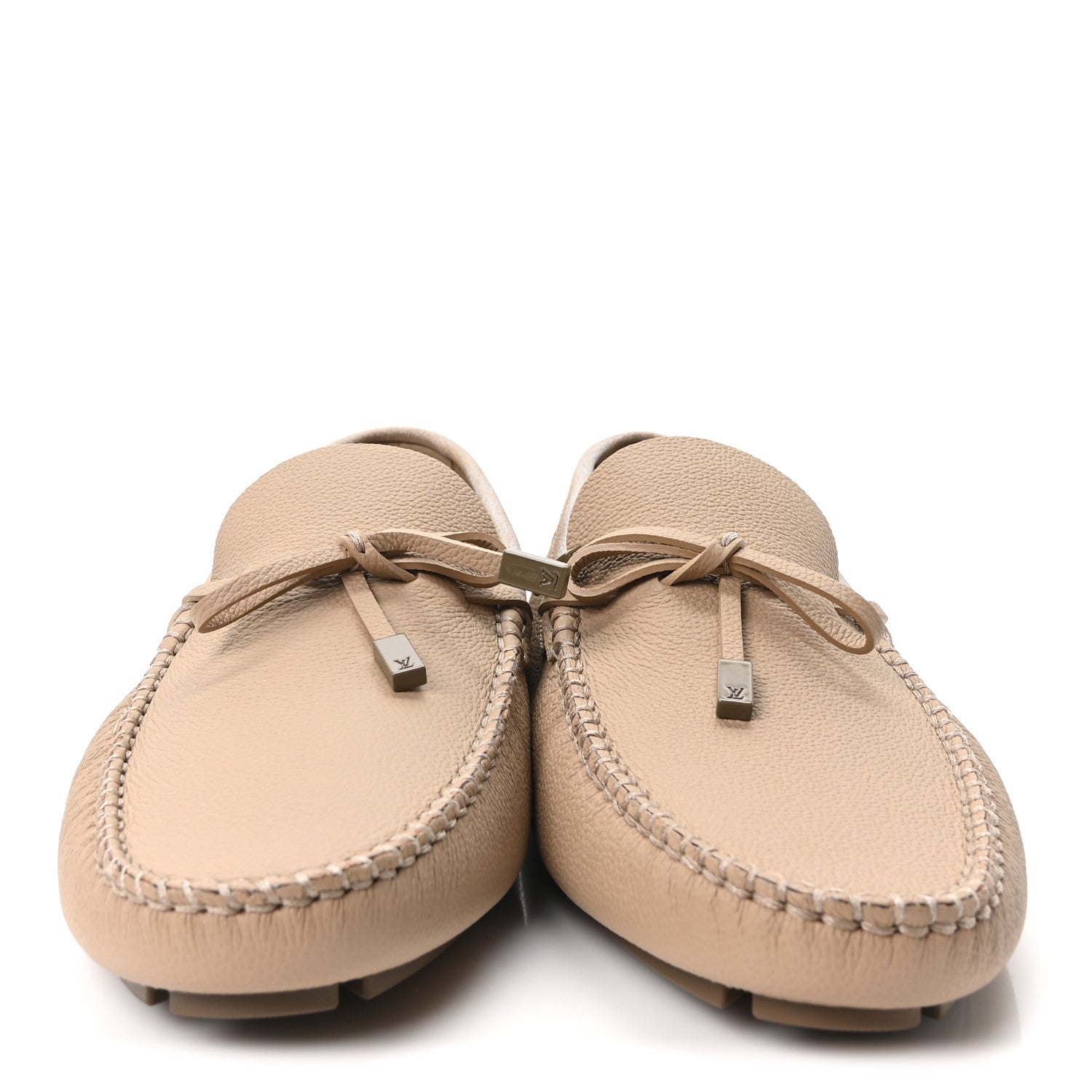 Louis Vuitton Calfskin LV Driver Moccasin Loafers 10 Beige 3 of 9