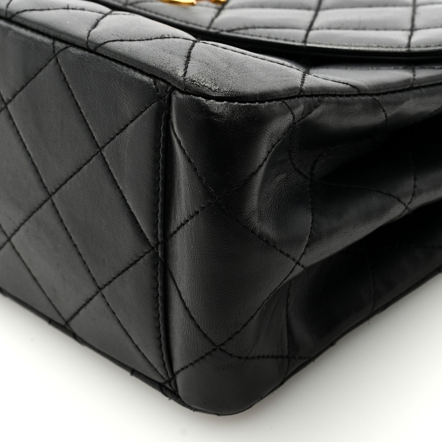 Lambskin Quilted CC Flap Shoulder Bag Black