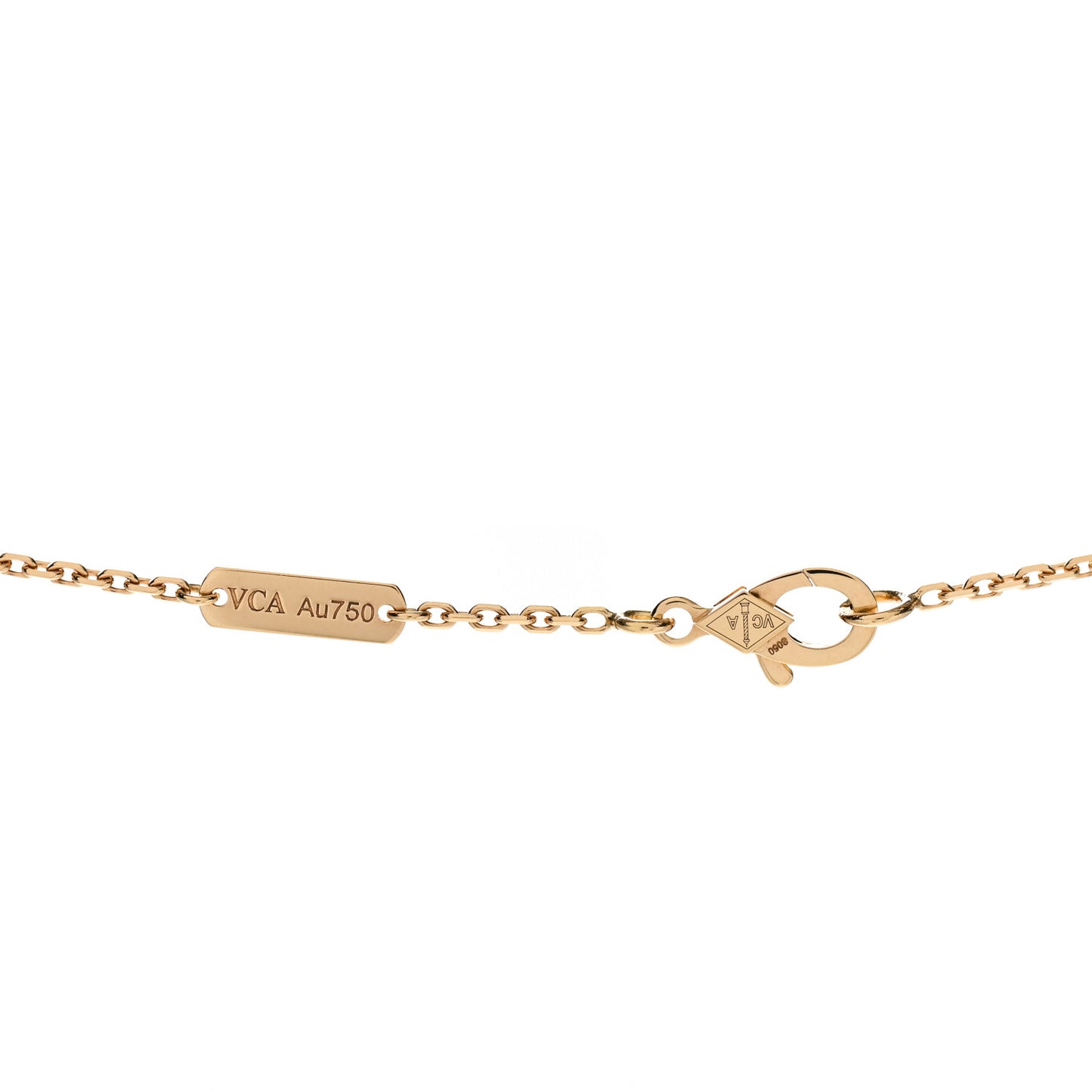 18K Yellow Gold Mother of Pearl Vintage Alhambra Pendant Necklace