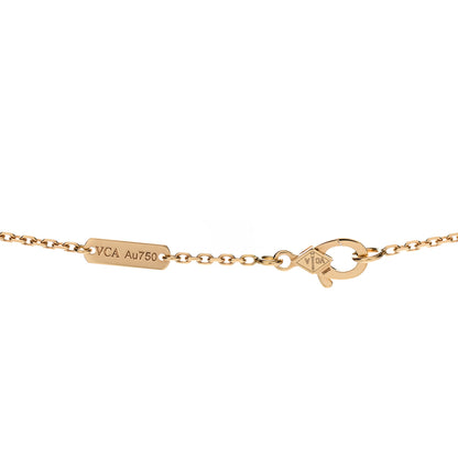 Van Cleef & Arpels 18K Yellow Gold Mother of Pearl Vintage Alhambra Pendant Necklace 4 of 6