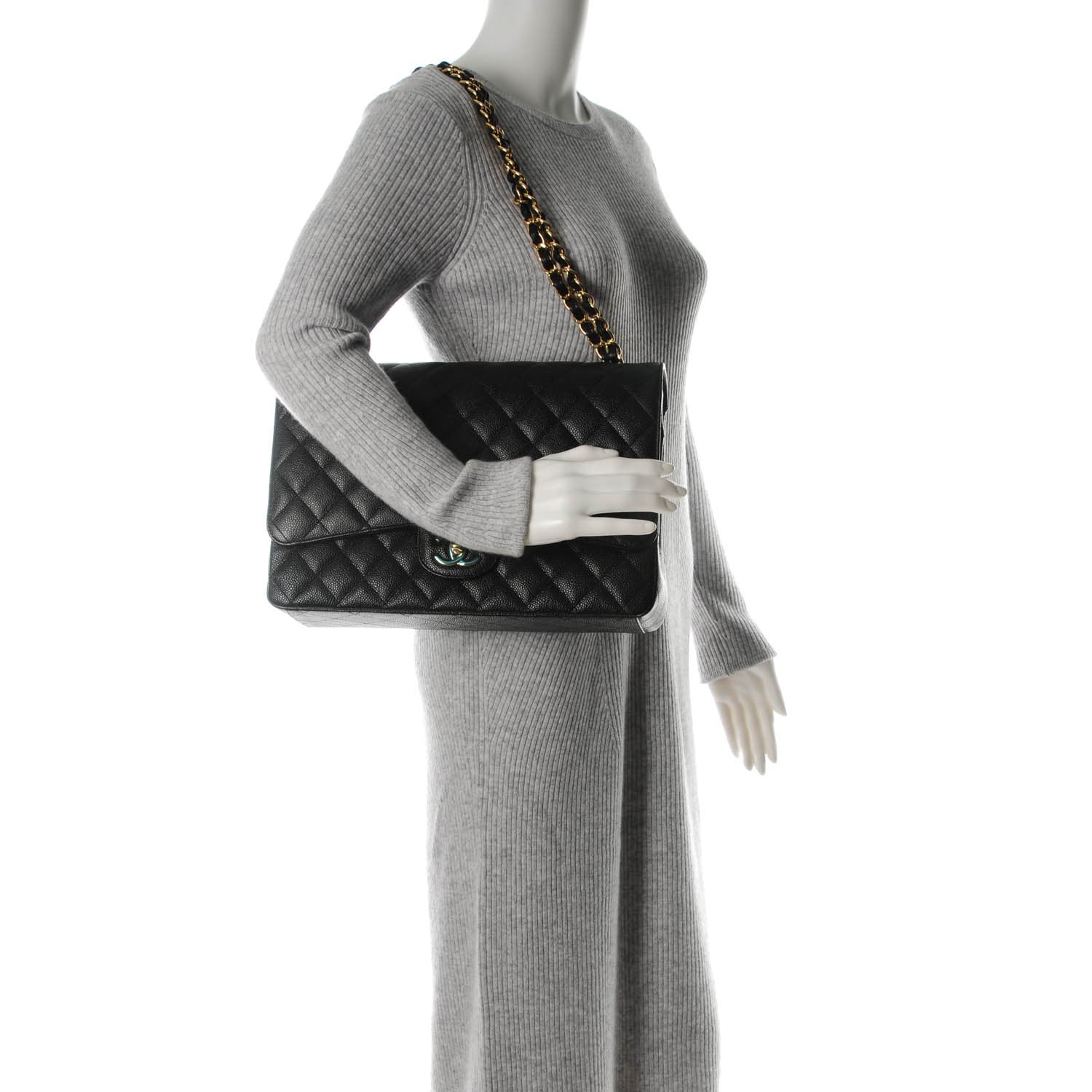 Chanel Caviar Quilted Maxi Double Flap Black 2 of 7