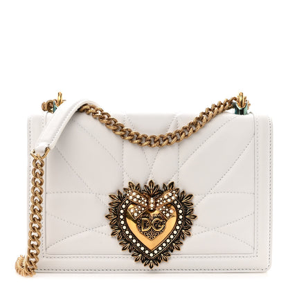Dolce & Gabbana Calfskin Medium Devotion Crossbody Bag White 1 of 9
