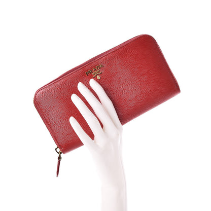 Prada Vitello Move Zip Around Wallet Rosso 2 of 9