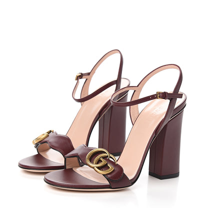 Gucci Lifford Calfskin GG Marmont Ankle Wrap 105mm Sandals 36.5 Vintage Bordeaux 3 of 8