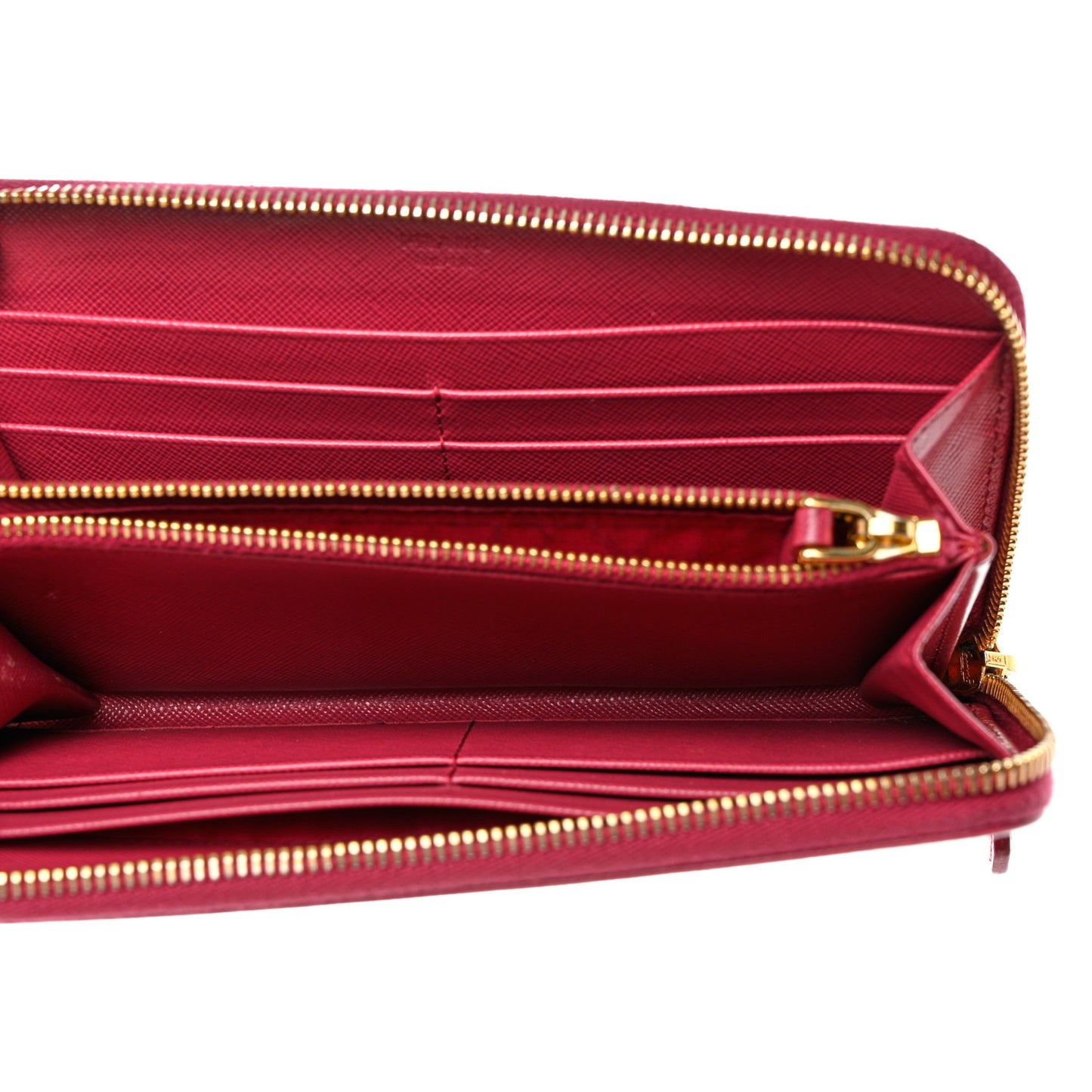 Saffiano Metal Zip Around Wallet Peonia