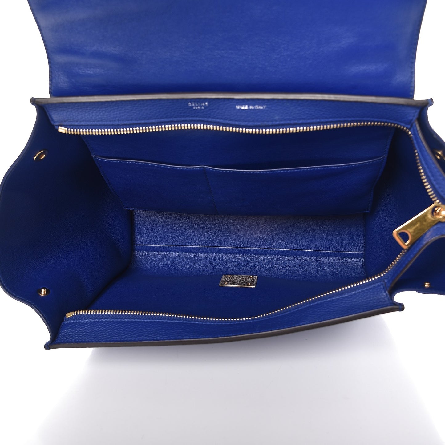 Drummed Calfskin Suede Small Trapeze Indigo