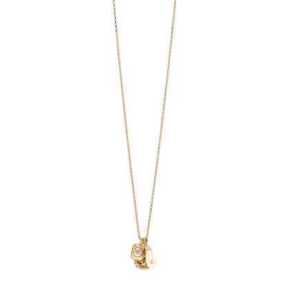 Chanel Crystal Pearl Necklace Gold 1 of 6