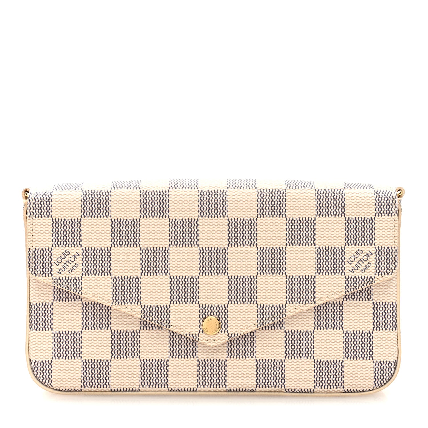 Louis Vuitton Damier Azur Pochette Felicie Chain Wallet Rose Ballerine 1 of 9