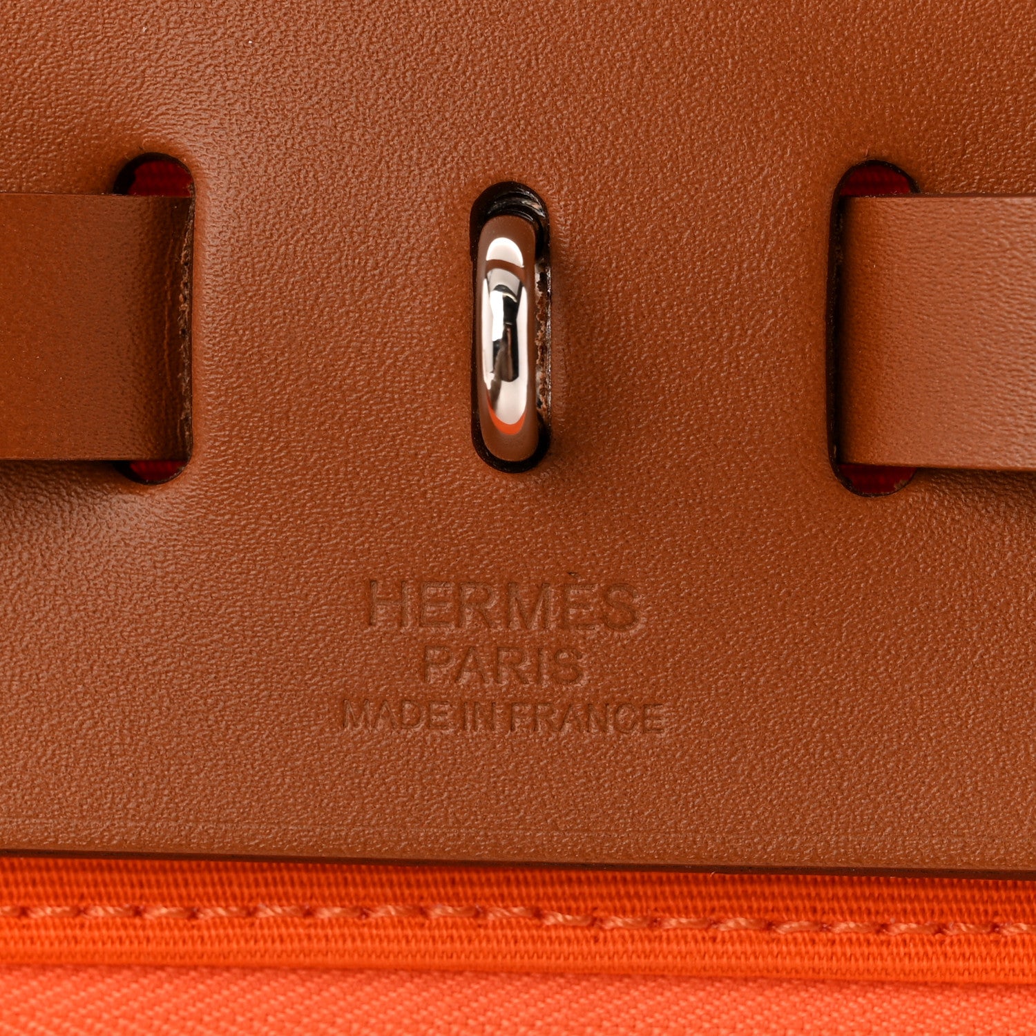 Hermes Toile Officer Vache Hunter Herbag 31 PM Orange Minium 7 of 12