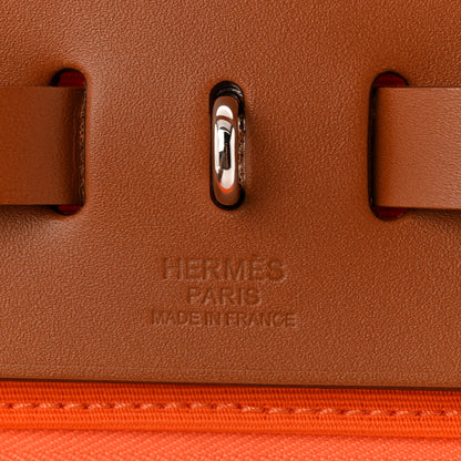 Hermes Toile Officer Vache Hunter Herbag 31 PM Orange Minium 7 of 12