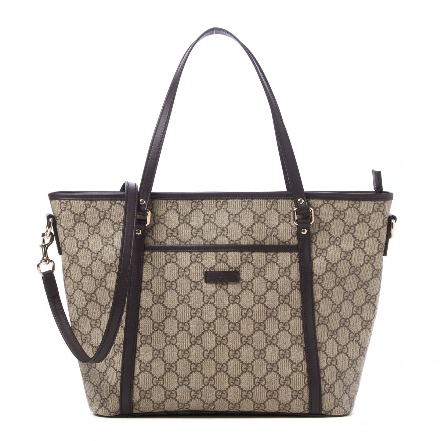 GG Supreme Monogram Medium Joy Tote Dark Brown