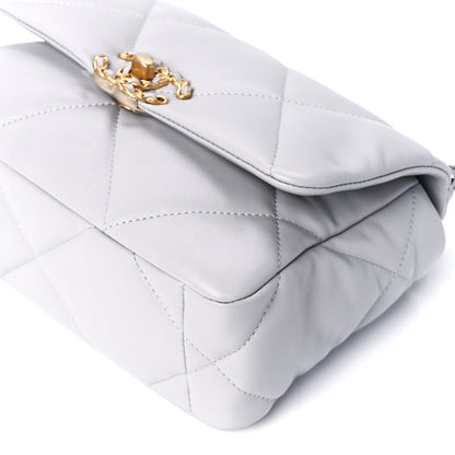 Chanel Lambskin Quilted Medium Chanel 19 Flap Grey 11 of 12