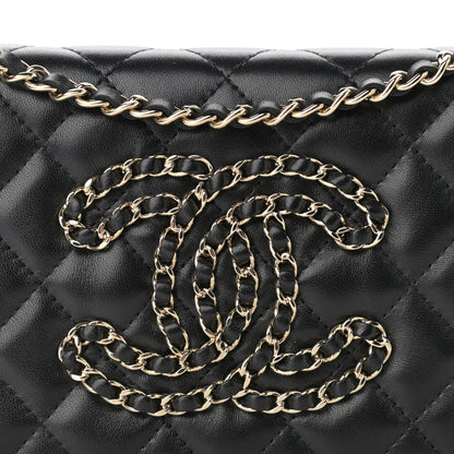 Chanel Lambskin Quilted CC Wallet On Chain WOC Black 8 of 12