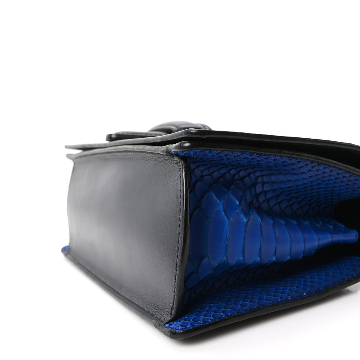 Loewe Snakeskin Medium Barcelona Shoulder Bag Blue Black 9 of 9