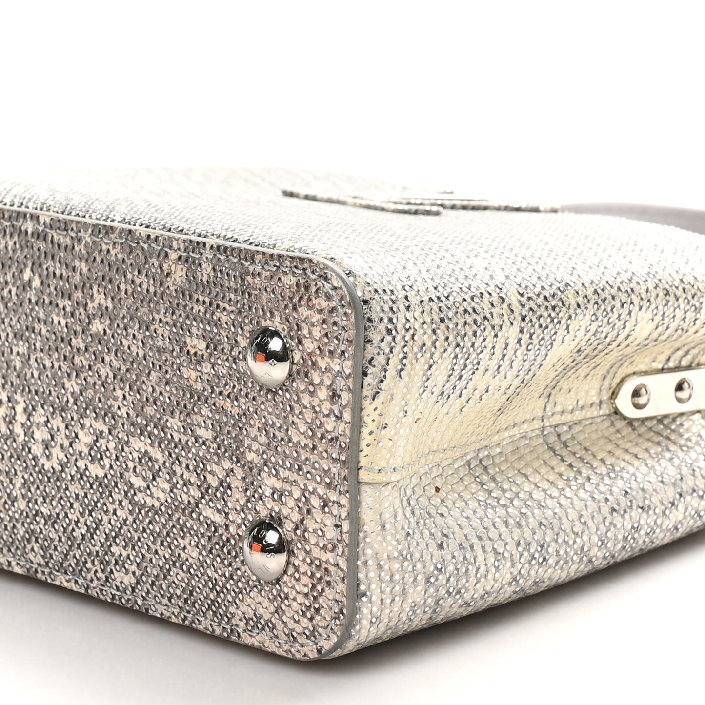 Lizard Mini Capucines Argento