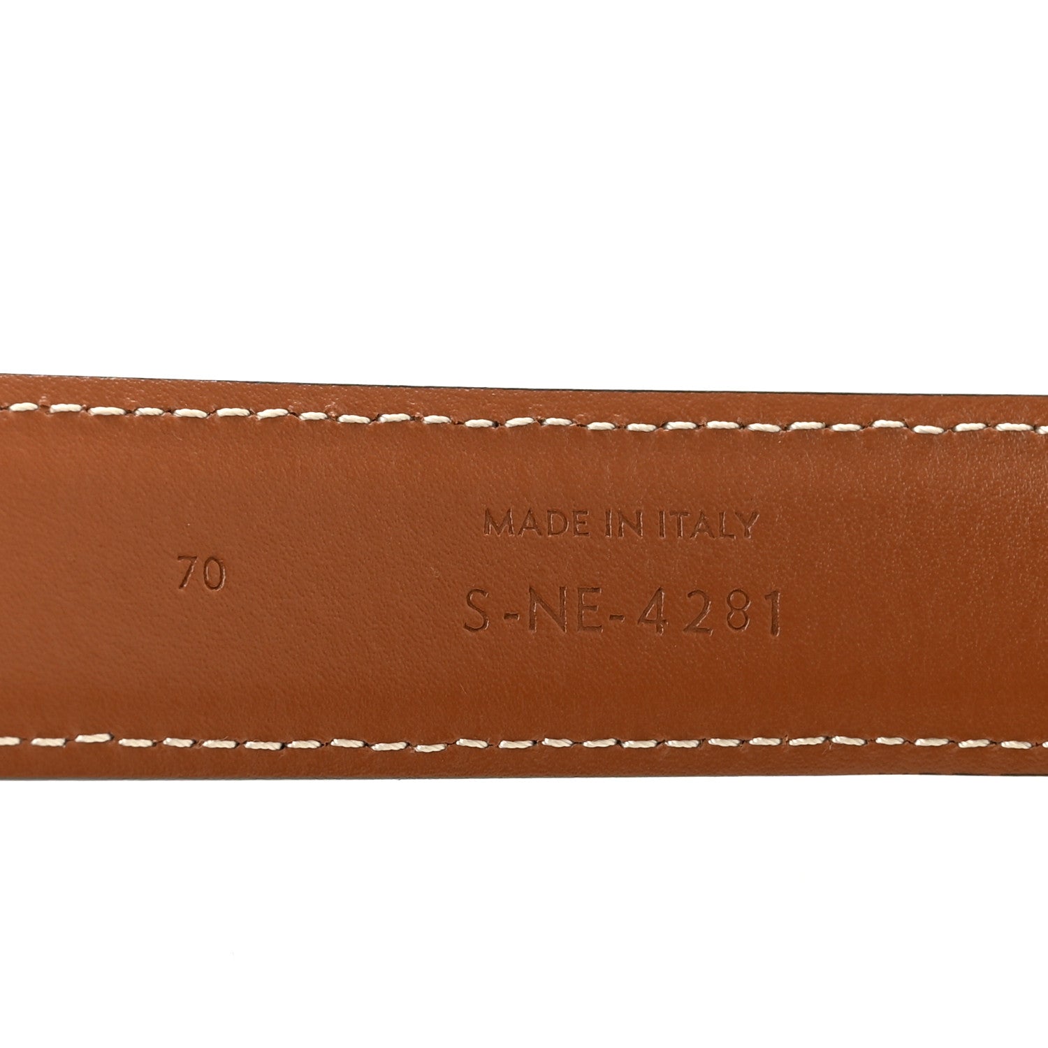 Celine Canvas Calfskin Medium 25mm Triomphe Belt 70 28 Tan 6 of 7