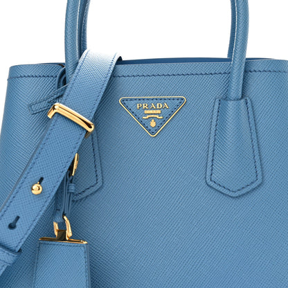 Prada Saffiano Cuir Mini Double Bag Cobalto 8 of 10