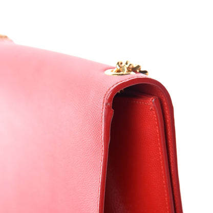 Saint Laurent Grain De Poudre Medium Monogram Kate Satchel Red 11 of 13