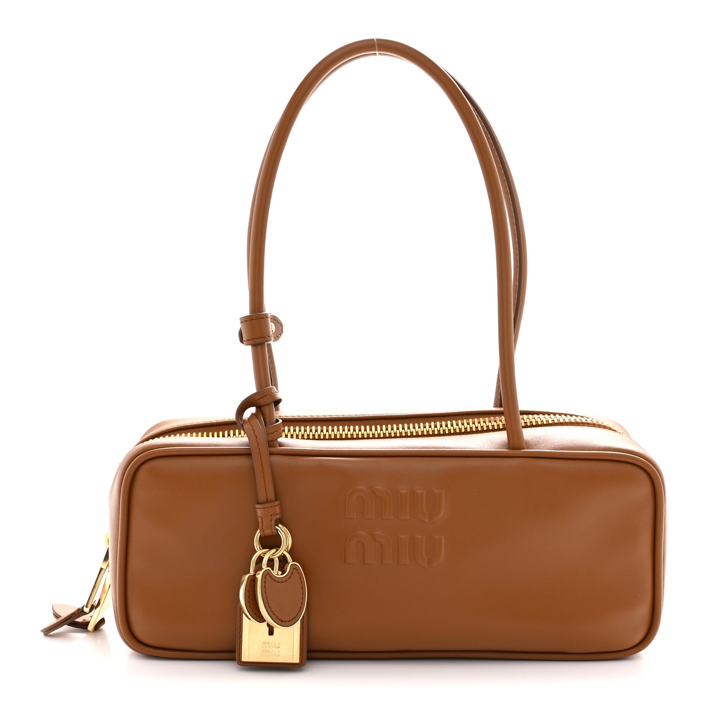 Calfskin Softy Small Beau Contrast Top Handle Bag Cognac