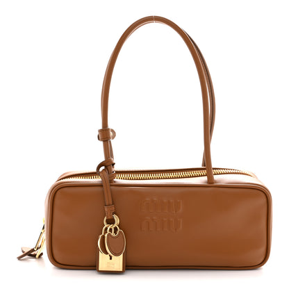 Miu Miu Calfskin Softy Small Beau Contrast Top Handle Bag Cognac 1 of 10